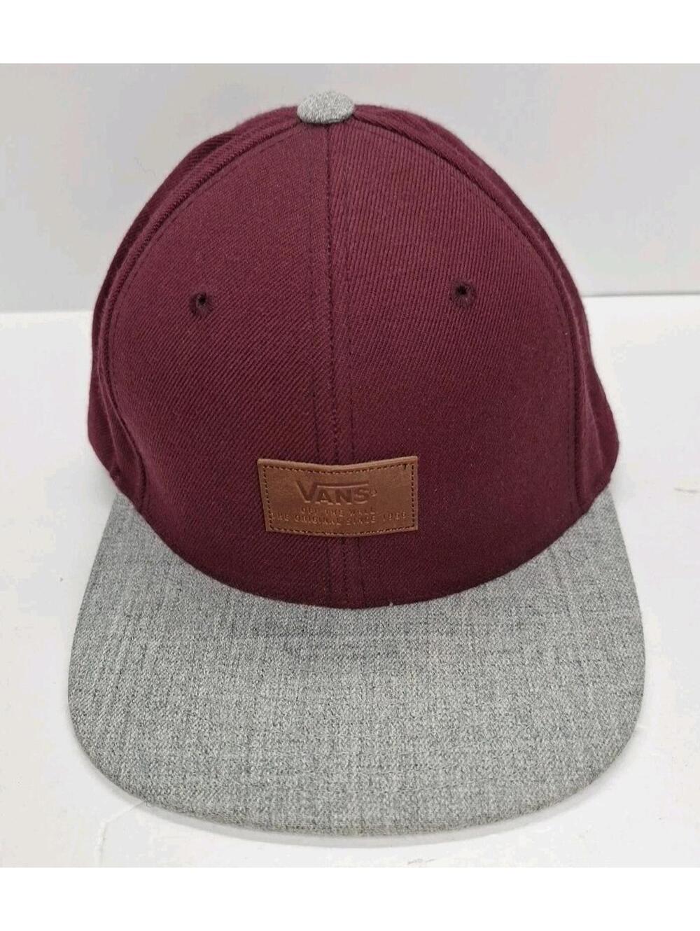 VANS Off The Wall Snapback Hat Mens One Size Vanson  Maroon Red Black